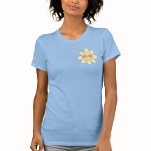 Happy daisy with sunglasses light blue tee