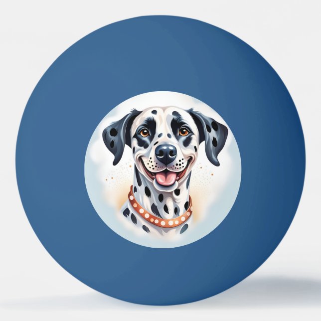 Happy Dalmatian Dog Pet Ping Pong Ball (Front)