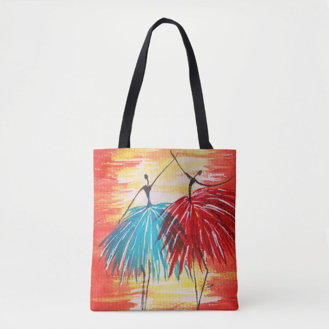 Happy Dance All-Over-Print Shoulder Tote Bag (Front)