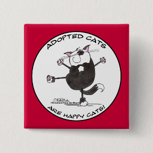 Happy Dance Cat 2 Inch Square Button