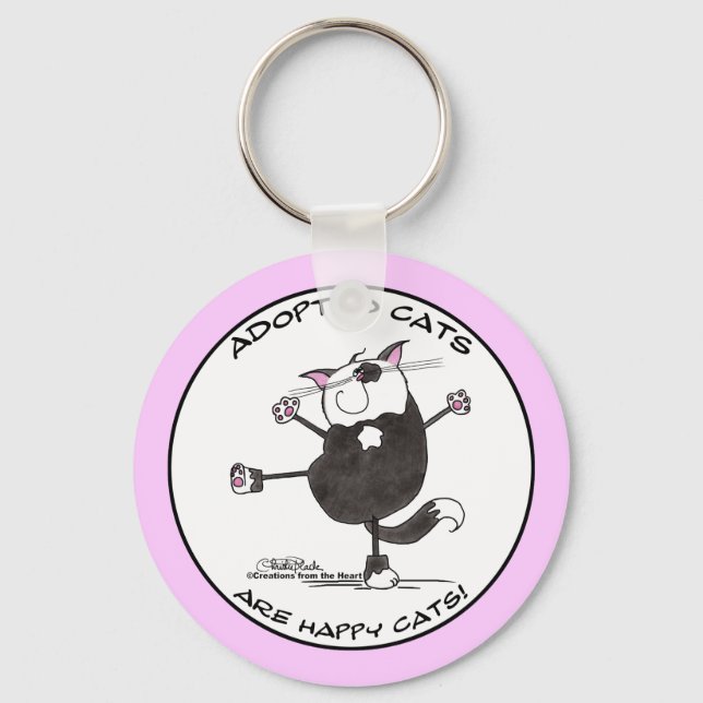 Happy Dance Cat Keychain (Front)