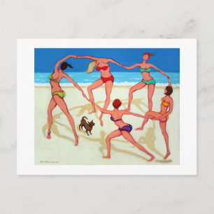 Happy Dance - Girls on Vacation at the Beach! Postcard