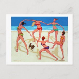 Happy Dance - Girls on Vacation at the Beach! Postcard
