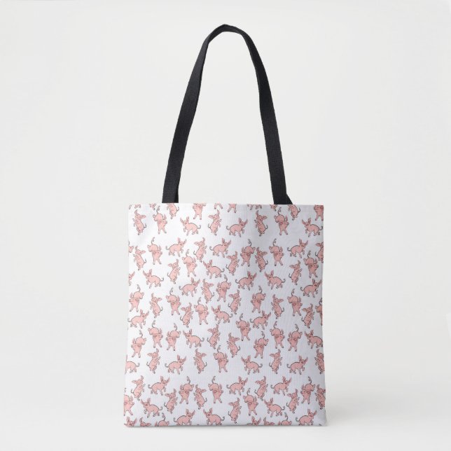 Happy Dance piglets  Tote Bag (Front)