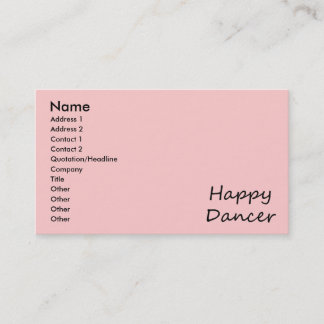Happy Dancer black script Business Card