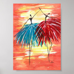 Happy Dancers 5x7 Premium Canvas Gloss Poster