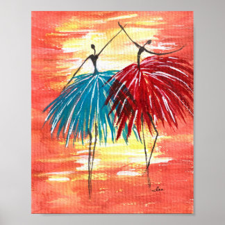 Happy Dancers 8x10 Premium Canvas Gloss Poster