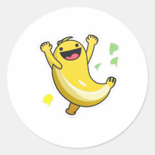 Happy Dancing Banana Classic Round Sticker