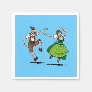 Happy Dancing BEER FESTIVAL Couple Napkin