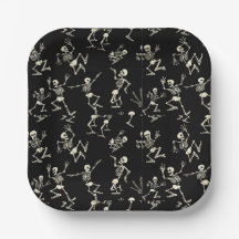 Happy Dancing Bones Paper Plate