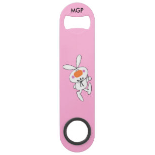 Happy Dancing Cute Cartoon White Rabbit Bunny Speed Bottle Opener