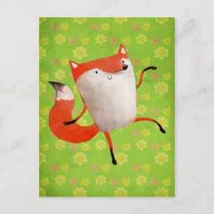 Happy Dancing Fox Postcard