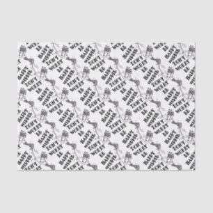 Happy Dancing Hippie (black text) Tissue Paper