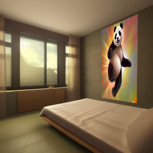 Happy dancing Panda   AI Art  Poster