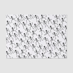 Happy Dancing Skeletons Horror Pattern Tissue Paper