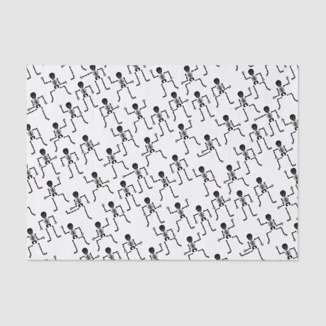 Happy Dancing Skeletons Horror Pattern Tissue Paper (Front)