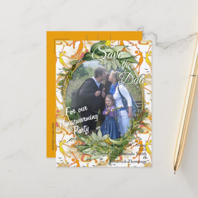 Happy  Dancing Yoga Girls   Announcement Postcard (Front/Back In Situ)