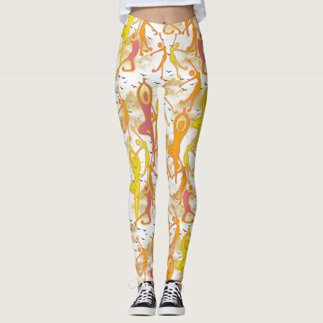 Happy Dancing Yoga Girls  Leggings (Front)