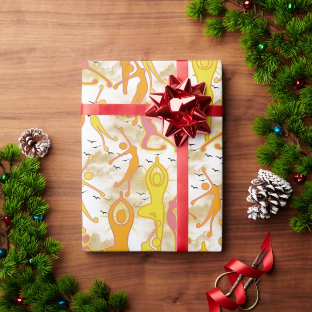 Happy  Dancing Yoga Girls  Wrapping Paper (Holiday Gift)