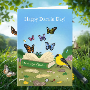 Happy Darwin Day Evolution Nature Art Card
