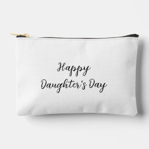Happy daughters day si.ple minimal add name text t accessory pouch
