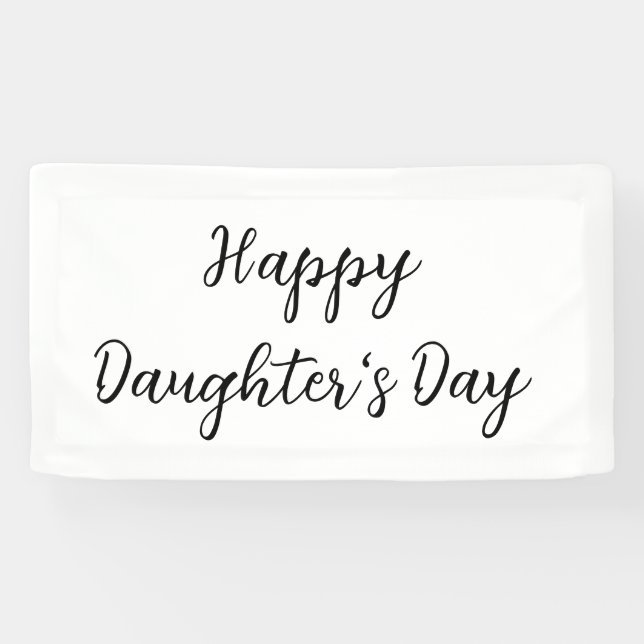 Happy daughters day si.ple minimal add name text t banner (Horizontal)