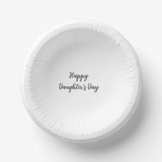 Happy daughters day si.ple minimal add name text t paper plate