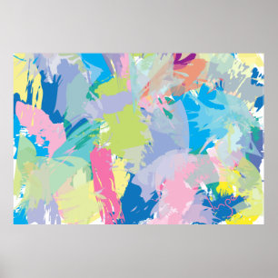 Happy Day Abstract Art Modern Contemporary Poster