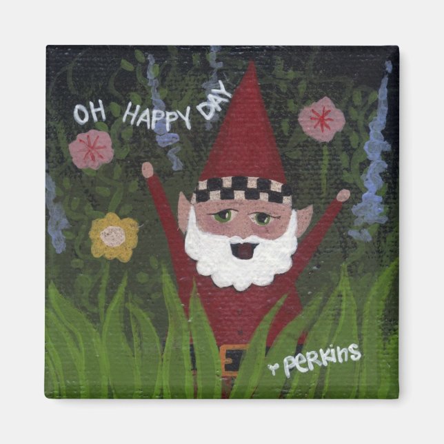 Happy Day Gnome Magnet (Front)