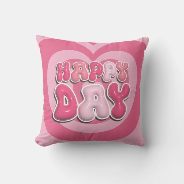 Happy Day Heart Cushion  (Front)
