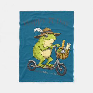 Happy day pie 3.14 frog scooter funny math teacher fleece blanket