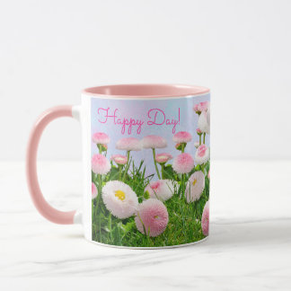 Happy Day Pink Floral Mug