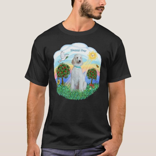 Happy Day With A Standard Poodle Cream T-Shirt (Front)
