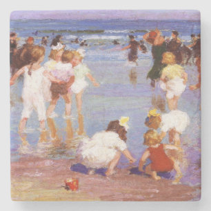 Happy Days at the Beach (by E.H. Potthast) Stone Coaster