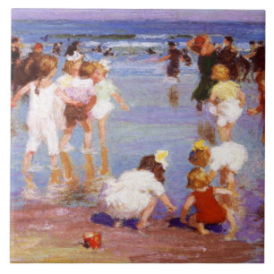 Happy Days at the Beach (by E.H. Potthast) Tile