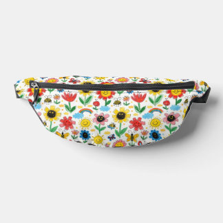 Happy Days - Cheerful Flower and Friends Pattern Fanny Pack