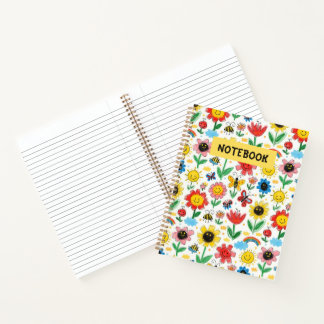 Happy Days - Cheerful Flower and Friends Pattern Notebook