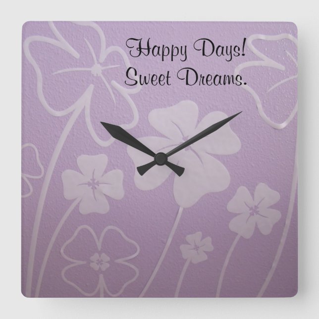Happy Days! Sweet Dreams wall clocks Flowers Deco (Front)