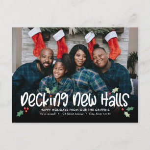 Happy Decking Holiday Moving Announcement Postcard