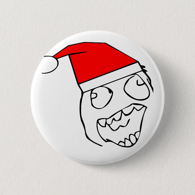 Happy derp santa - meme 2 inch round button (Front)