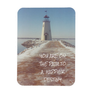 Happy Destiny Inpirational Lighthouse Photography Magnet