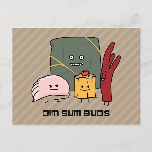 Happy Dim Sum Buds Postcard (Front)