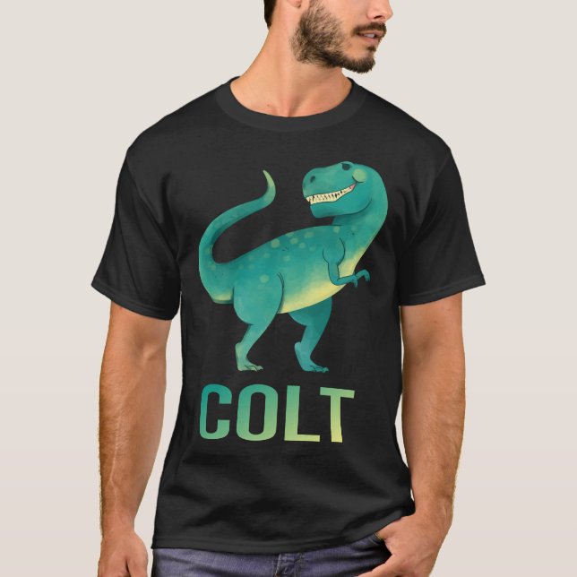 Happy Dinosaur - Colt Name T-Shirt (Front)
