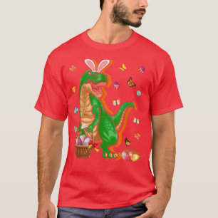 Happy Dinosaur Easter Tre Bunny Egg Feast Spring H T-Shirt