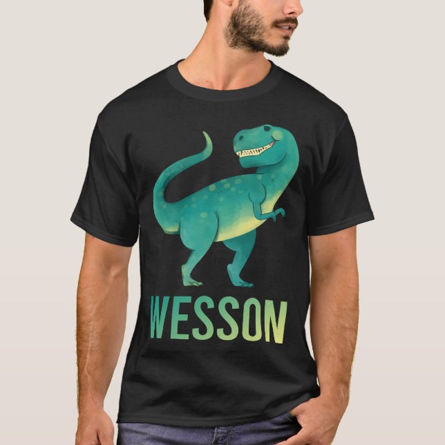 Happy Dinosaur - Wesson Name T-Shirt (Front)