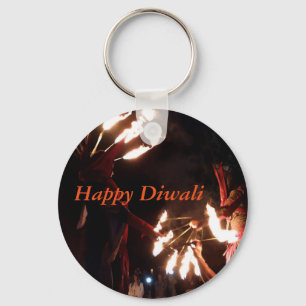 Happy Diwali Basic Button Key Ring