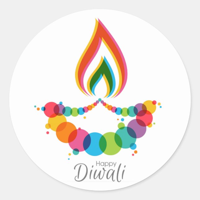 Happy Diwali Classic Round Sticker (Front)