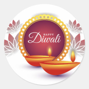 Happy Diwali Classic Round Sticker