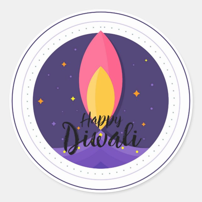 Happy Diwali  Classic Round Sticker Enevelope Seal (Front)