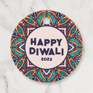 Happy Diwali Colorful Rangoli Greeting Tag